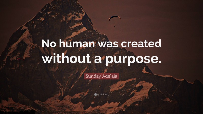 Sunday Adelaja Quote: “No human was created without a purpose.”