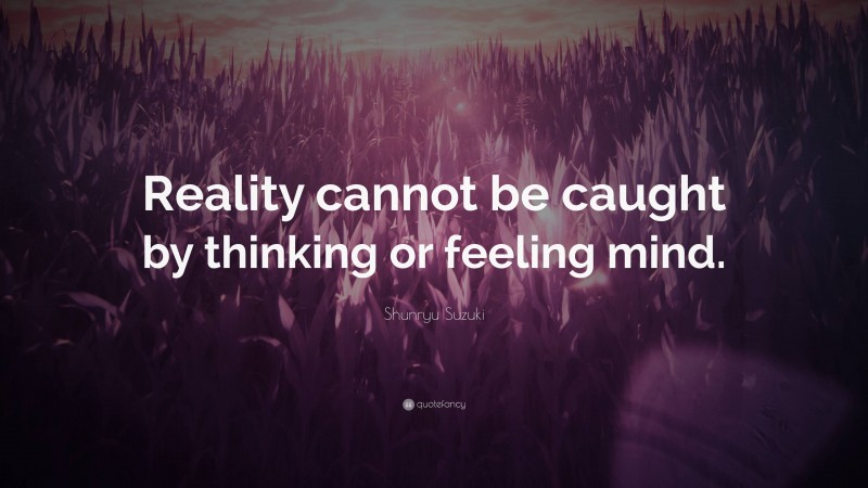 Shunryu Suzuki Quote: “Reality cannot be caught by thinking or feeling mind.”