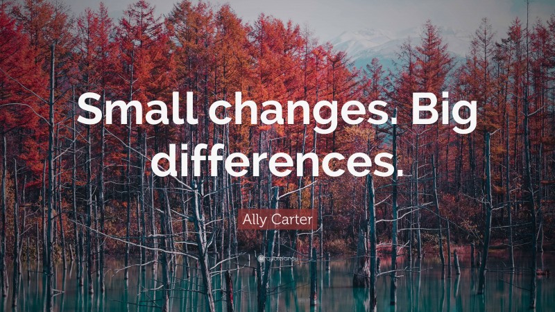 Ally Carter Quote: “Small changes. Big differences.”