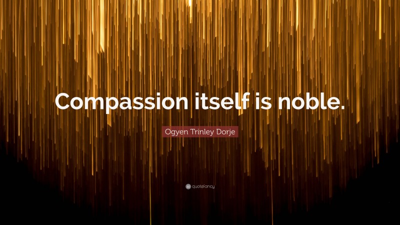 Ogyen Trinley Dorje Quote: “Compassion itself is noble.”