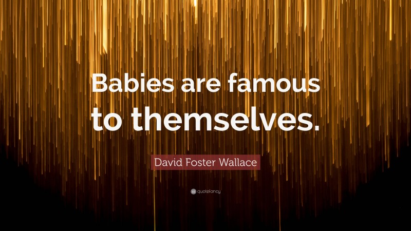 David Foster Wallace Quote: “Babies are famous to themselves.”
