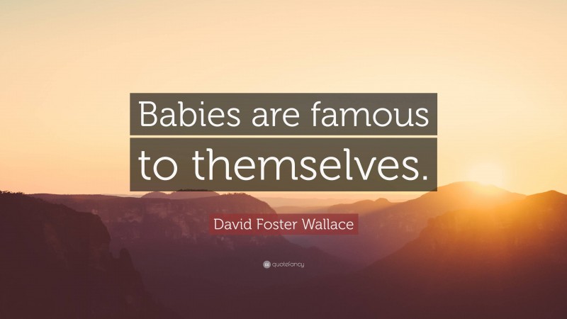 David Foster Wallace Quote: “Babies are famous to themselves.”