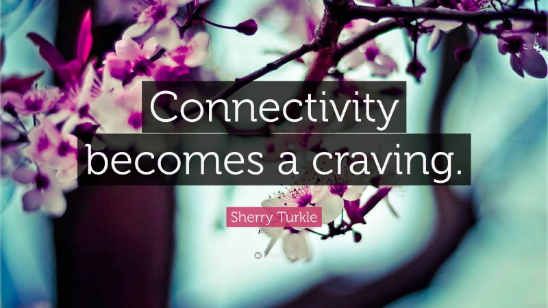 Sherry Turkle Quote: “Connectivity becomes a craving.”