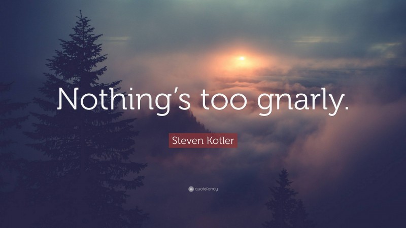 Steven Kotler Quote: “Nothing’s too gnarly.”