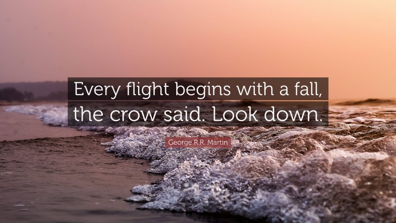 George R.R. Martin Quote: “Every flight begins with a fall, the crow said. Look down.”