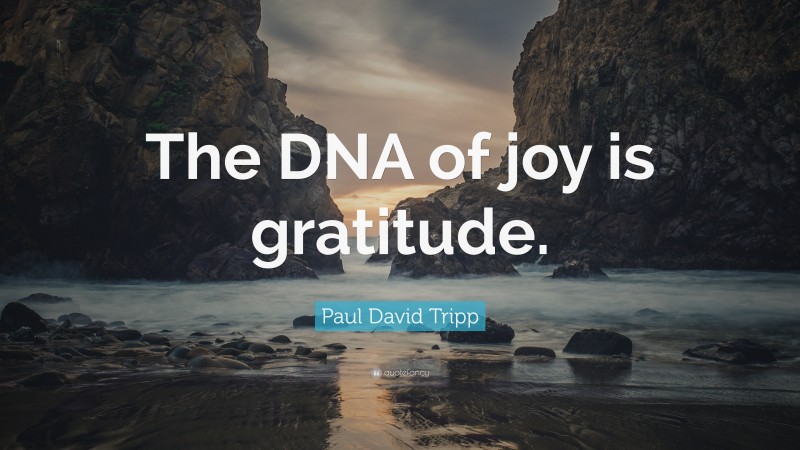 Paul David Tripp Quote: “The DNA of joy is gratitude.”