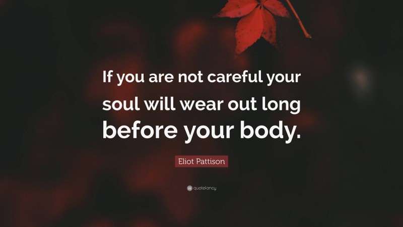 Eliot Pattison Quote: “If you are not careful your soul will wear out long before your body.”