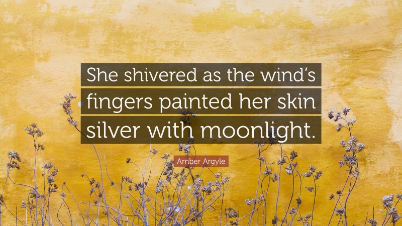 Amber Argyle Quote: “She shivered as the wind’s fingers painted her skin silver with moonlight.”