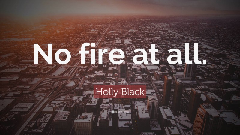 Holly Black Quote: “No fire at all.”