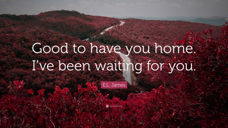 E.L. James Quote: “Good to have you home. I’ve been waiting for you.”