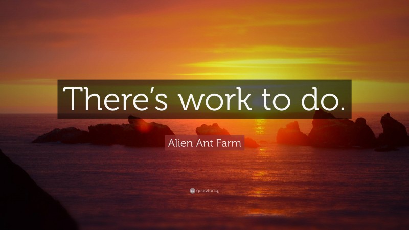Alien Ant Farm Quote: “There’s work to do.”