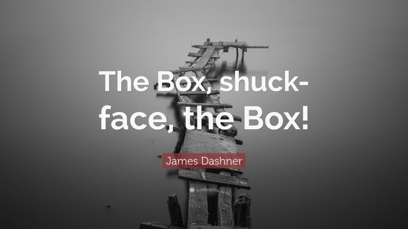 James Dashner Quote: “The Box, shuck-face, the Box!”