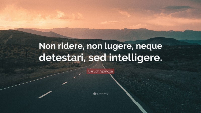 Baruch Spinoza Quote: “Non ridere, non lugere, neque detestari, sed intelligere.”