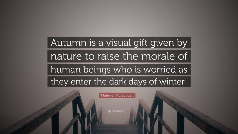 Mehmet Murat ildan Quote: “Autumn is a visual gift given by nature to raise the morale of human beings who is worried as they enter the dark days of winter!”