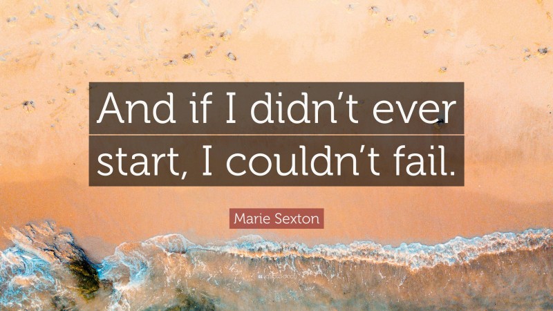Marie Sexton Quote: “And if I didn’t ever start, I couldn’t fail.”