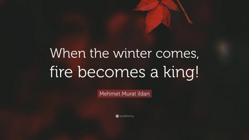 Mehmet Murat ildan Quote: “When the winter comes, fire becomes a king!”