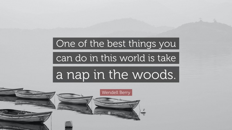 Wendell Berry Quote: “One of the best things you can do in this world is take a nap in the woods.”
