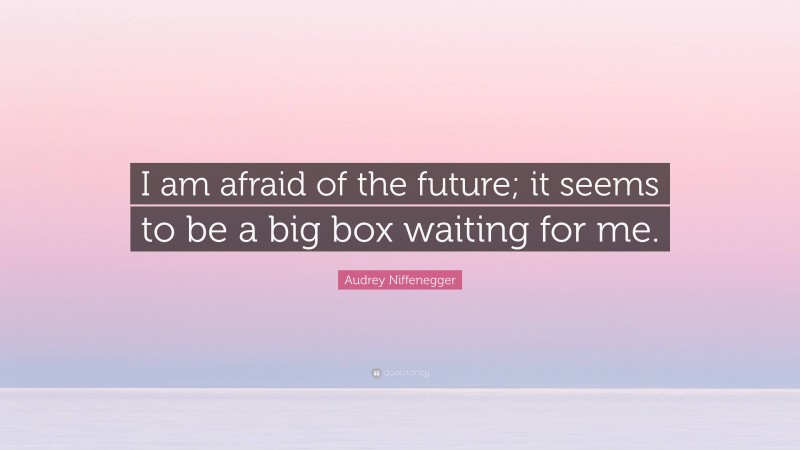 Audrey Niffenegger Quote: “I am afraid of the future; it seems to be a big box waiting for me.”