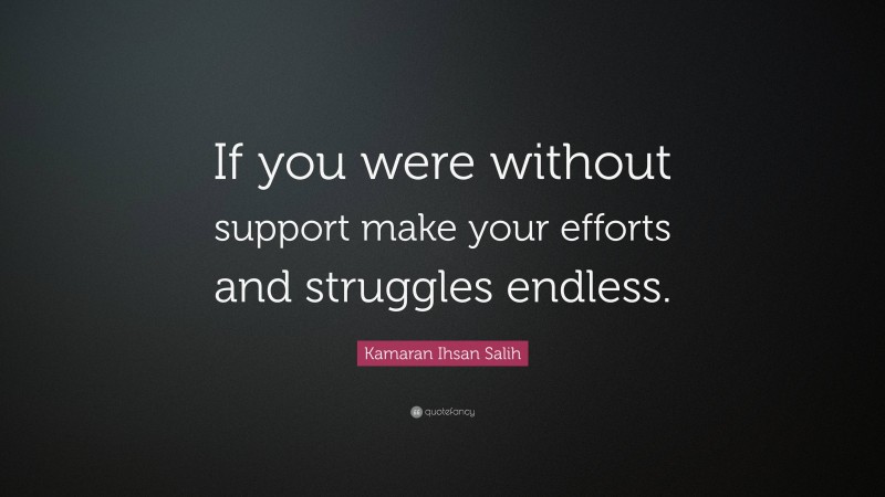 Kamaran Ihsan Salih Quote: “If you were without support make your efforts and struggles endless.”