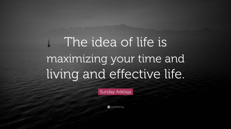 Sunday Adelaja Quote: “The idea of life is maximizing your time and living and effective life.”