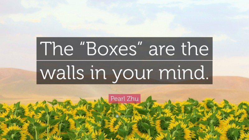 Pearl Zhu Quote: “The “Boxes” are the walls in your mind.”