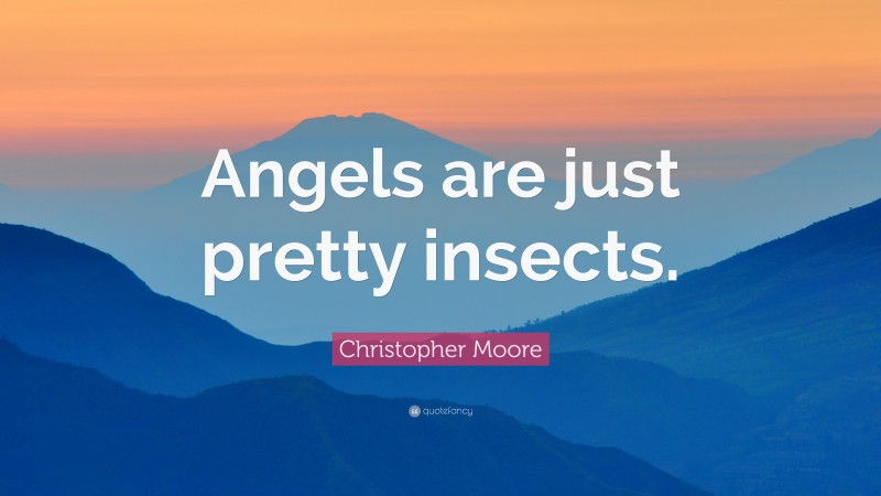 Christopher Moore Quote: “Angels are just pretty insects.”