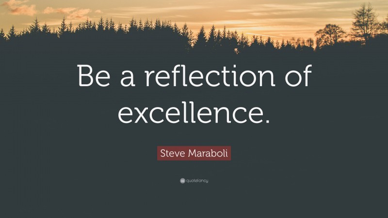 Steve Maraboli Quote: “Be a reflection of excellence.”