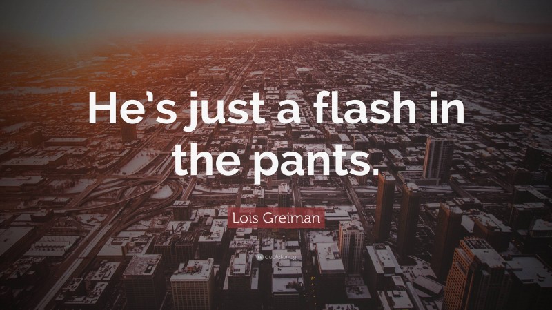 Lois Greiman Quote: “He’s just a flash in the pants.”