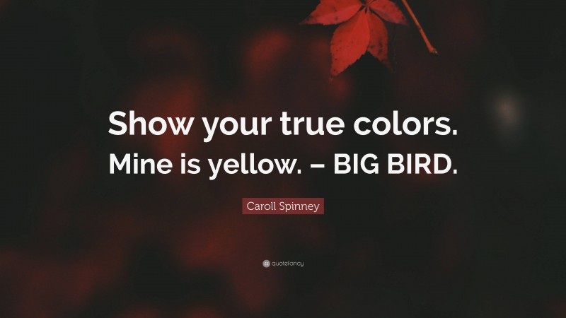 Caroll Spinney Quote: “Show your true colors. Mine is yellow. – BIG BIRD.”