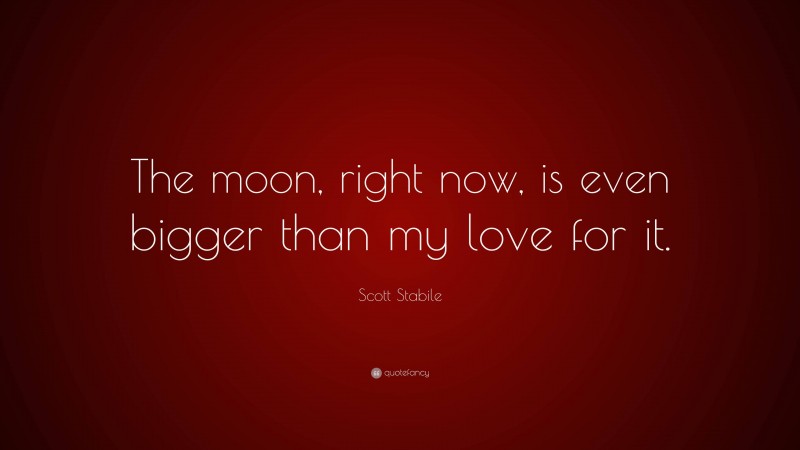 Scott Stabile Quote: “The moon, right now, is even bigger than my love for it.”