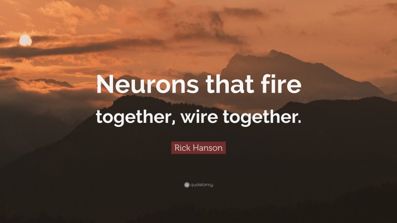 Rick Hanson Quote: “Neurons that fire together, wire together.”
