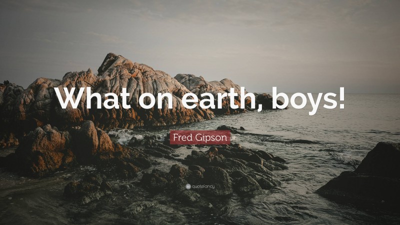 Fred Gipson Quote: “What on earth, boys!”