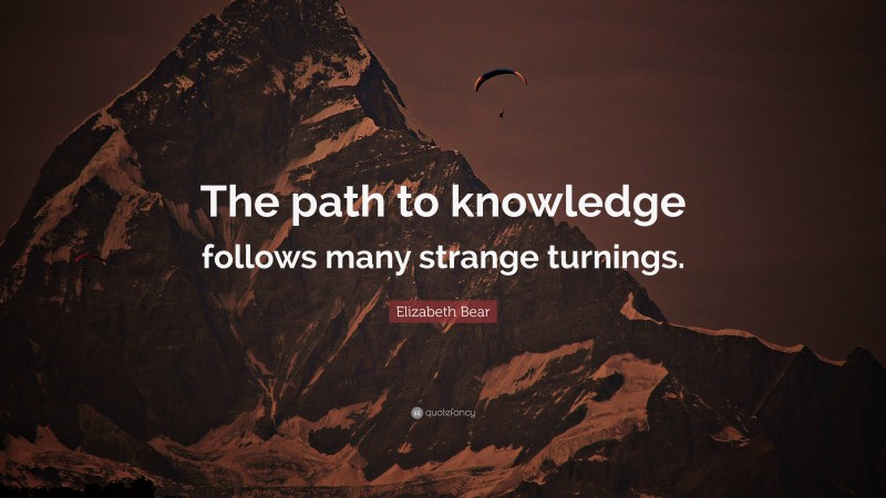 Elizabeth Bear Quote: “The path to knowledge follows many strange turnings.”