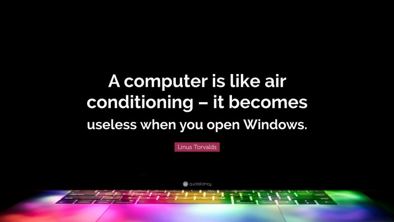 Linus Torvalds Quote: “A computer is like air conditioning – it becomes useless when you open Windows.”
