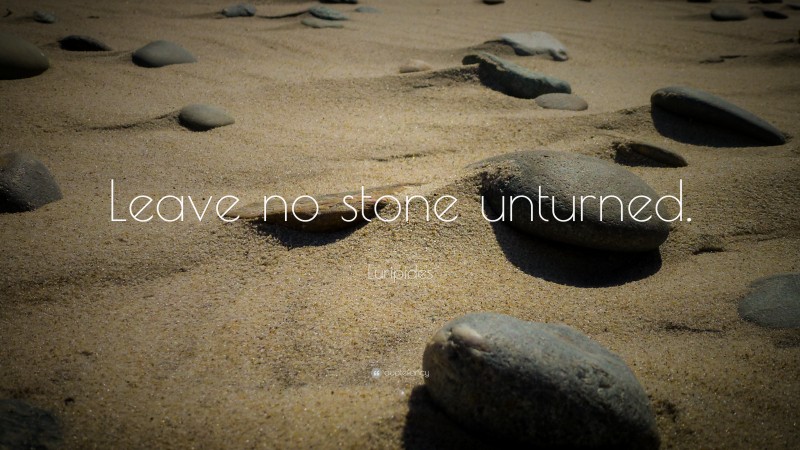 Euripides Quote: “Leave no stone unturned.”