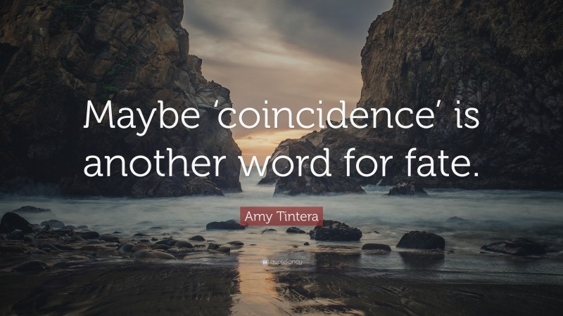 Amy Tintera Quote: “Maybe ‘coincidence’ is another word for fate.”