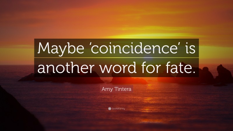 Amy Tintera Quote: “Maybe ‘coincidence’ is another word for fate.”