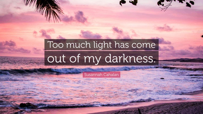 Susannah Cahalan Quote: “Too much light has come out of my darkness.”