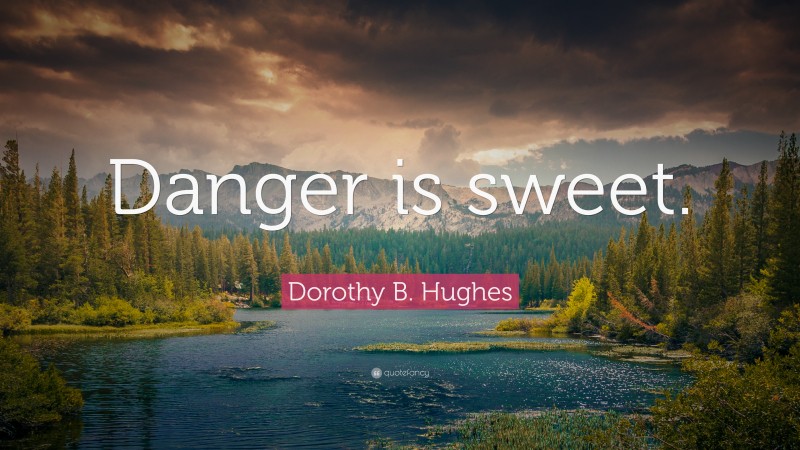 Dorothy B. Hughes Quote: “Danger is sweet.”