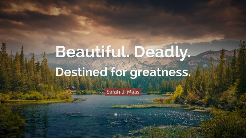Sarah J. Maas Quote: “Beautiful. Deadly. Destined for greatness.”