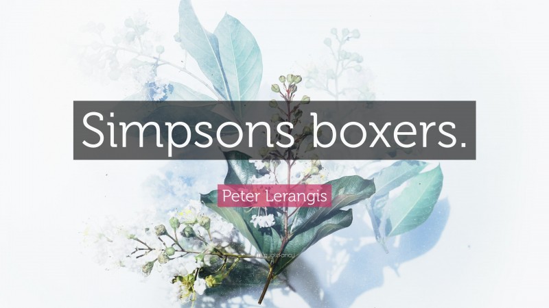 Peter Lerangis Quote: “Simpsons boxers.”