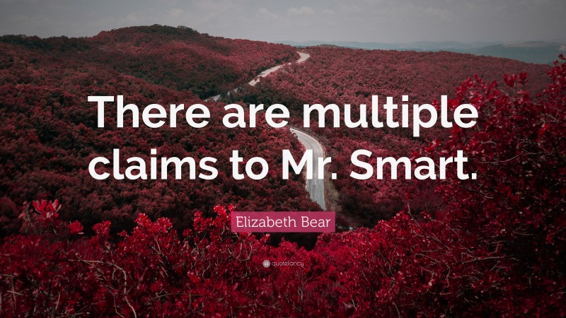 Elizabeth Bear Quote: “There are multiple claims to Mr. Smart.”