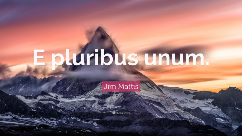Jim Mattis Quote: “E pluribus unum.”