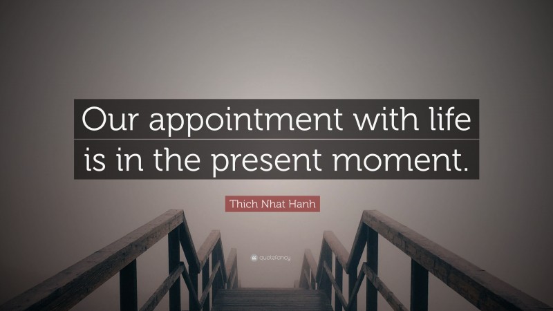 Thich Nhat Hanh Quote: “Our appointment with life is in the present moment.”