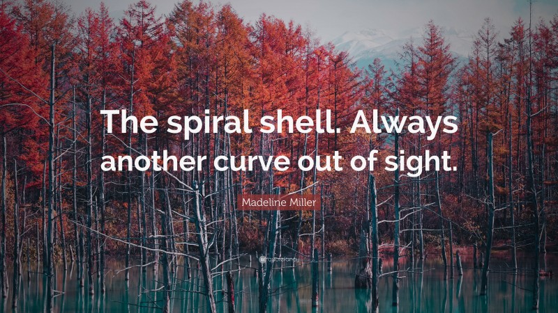 Madeline Miller Quote: “The spiral shell. Always another curve out of sight.”