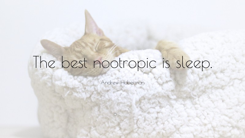 Andrew Huberman Quote: “The best nootropic is sleep.”