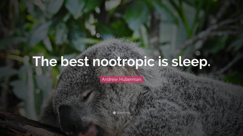 Andrew Huberman Quote: “The best nootropic is sleep.”