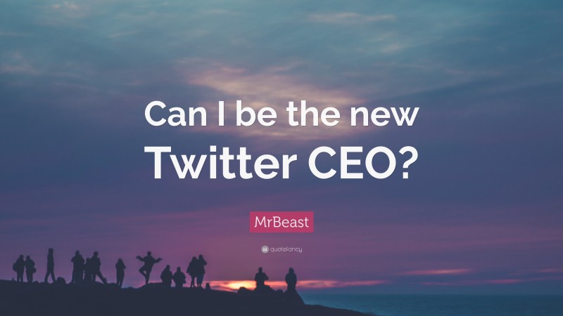 MrBeast Quote: “Can I be the new Twitter CEO?”