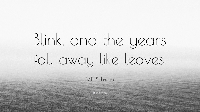 V.E. Schwab Quote: “Blink, and the years fall away like leaves.”