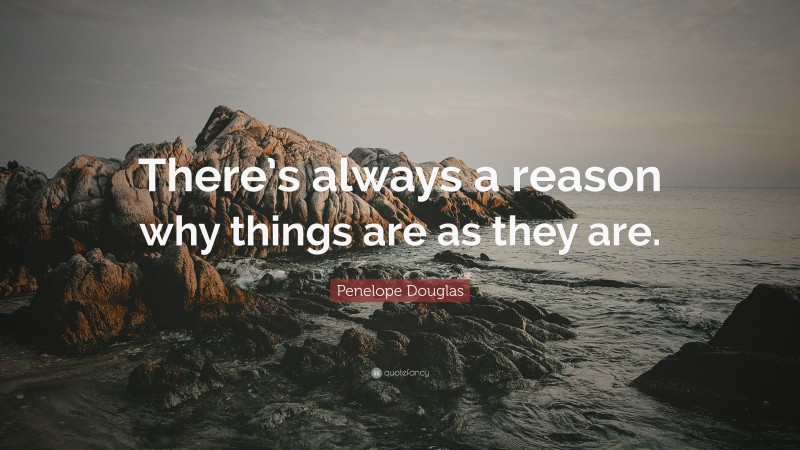 Penelope Douglas Quote: “There’s always a reason why things are as they are.”